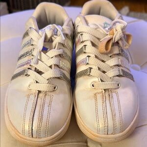 K-Swiss Kids White and Glitter Sneakers